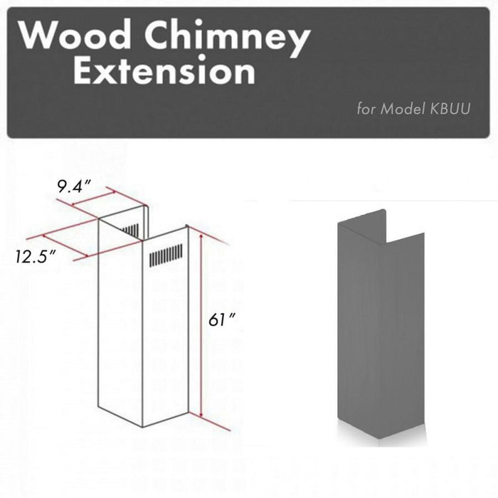ZLINE 61" Wooden Chimney Extension for Ceilings up to 12.5', KBUU-E - Farmhouse Kitchen and Bath