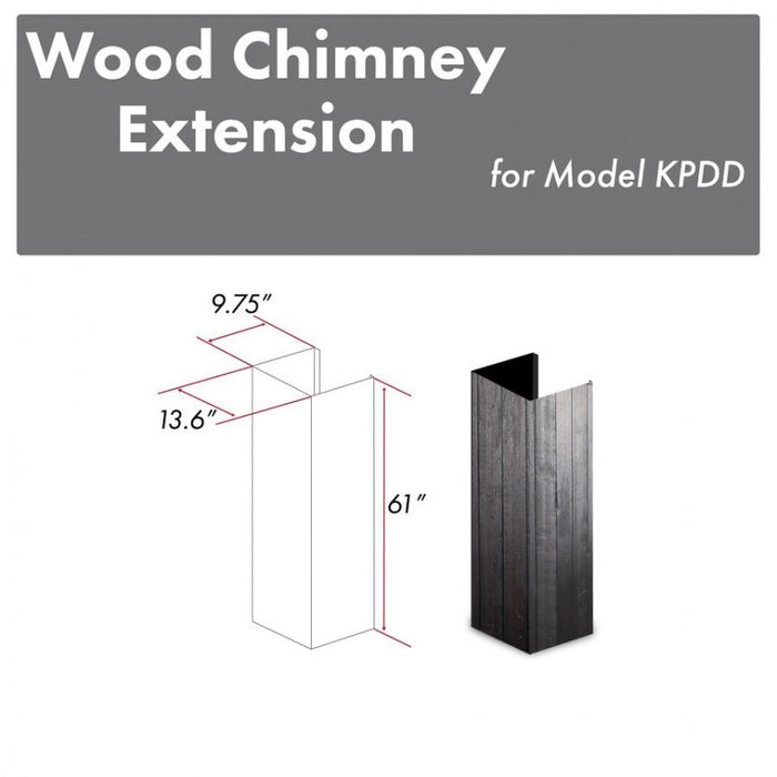 ZLINE 61" Wooden Chimney Extension, Ceilings up to 12 ft. (KPDD-E) - Farmhouse Kitchen and Bath