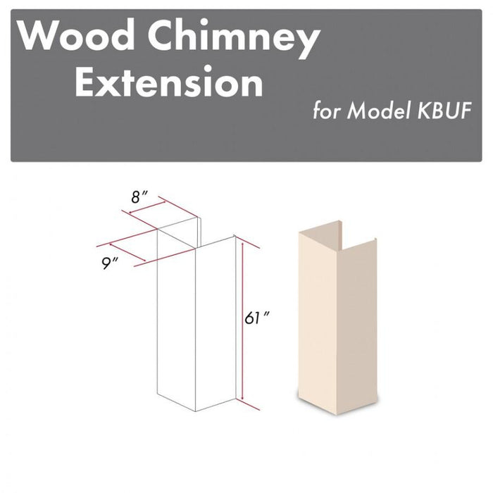 ZLINE 61" Wooden Chimney Extension for Ceilings up to 12.5', KBUF-E - Farmhouse Kitchen and Bath