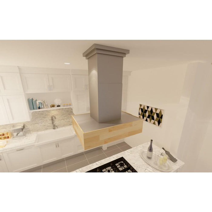 ZLINE 48" Remote Blower Wooden Island Range Hood, 681iM-RS-48-400 - Farmhouse Kitchen and Bath