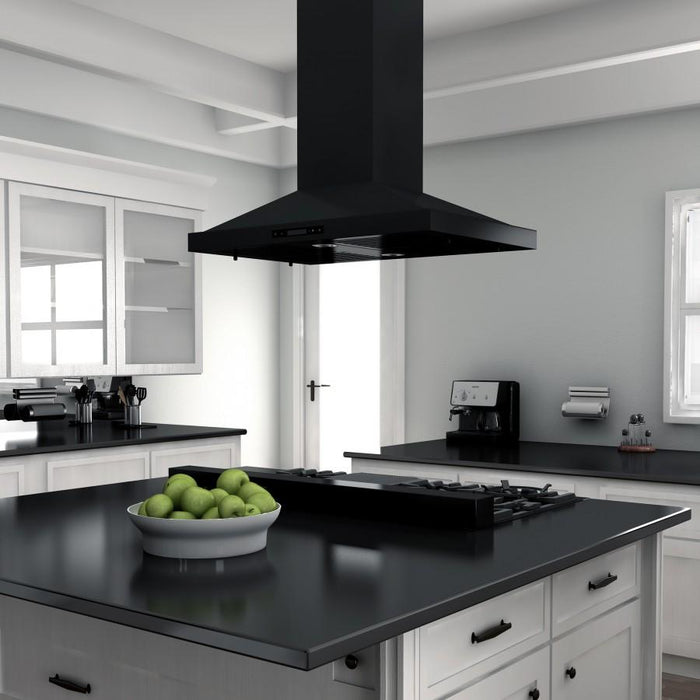 ZLINE 48" Ceramic Rangetop in Black Stainless with 7 Gas Burners, RTB-48 - Farmhouse Kitchen and Bath