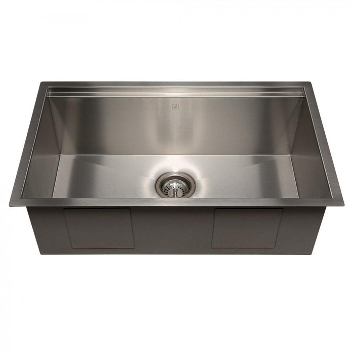 ZLINE 30" Undermount Single Bowl Ledge Sink Stainless Steel, SLS-30S - Farmhouse Kitchen and Bath