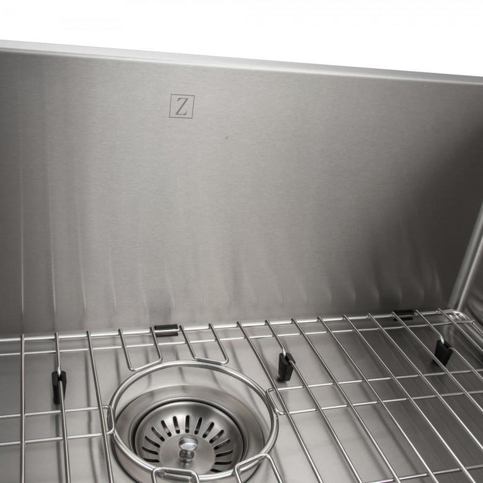 ZLINE 27" Undermount Single Bowl Sink in Stainless Steel, SRS-27 - Farmhouse Kitchen and Bath