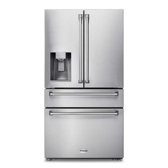 THOR 36 Inch Professional French Door Refrigerator with Ice and Water Dispenser TRF3601FD - Farmhouse Kitchen and Bath