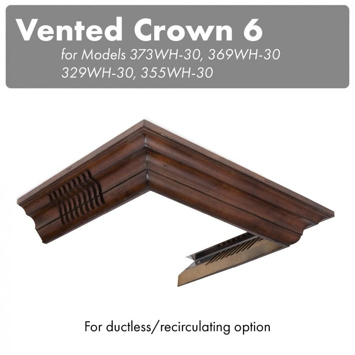 ZLINE Vented Crown Molding Profile 6 for Wall Mount Range Hood, CM6V-300W - Farmhouse Kitchen and Bath