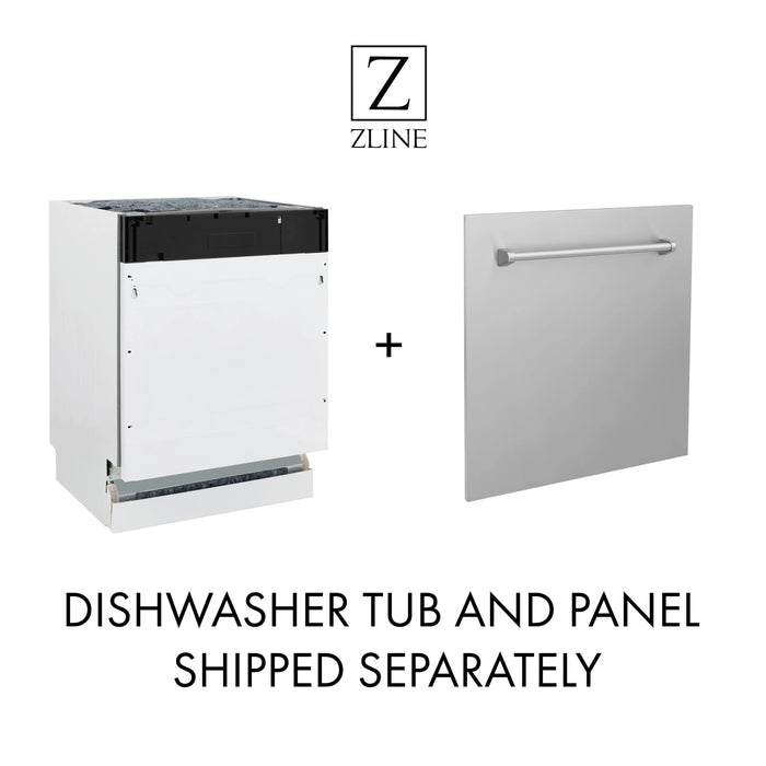 ZLINE 24" Tallac Series 3rd Rack Dishwasher Black Stainless Steel Tub DWV-BS-24 - Farmhouse Kitchen and Bath