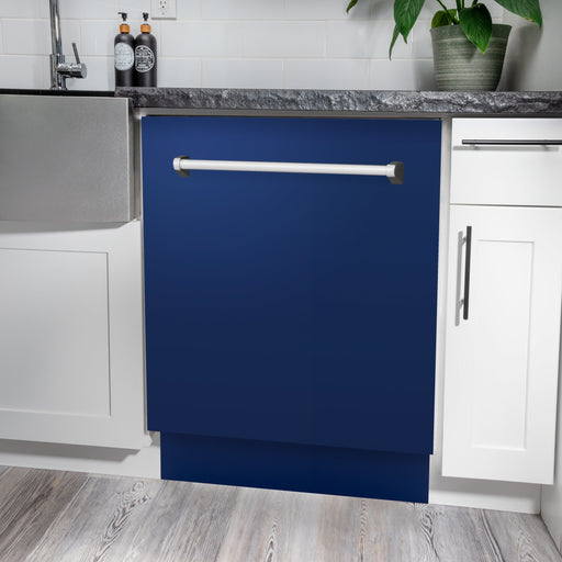 ZLINE 24" Dishwasher in Blue gloss panel, Stainless Tub, DWV-BG-24 - Farmhouse Kitchen and Bath