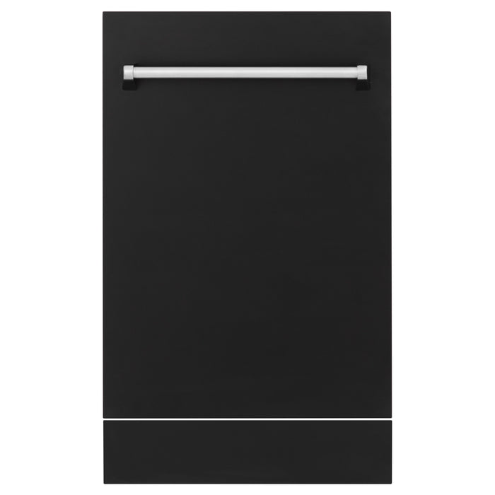 ZLINE 18" Dishwasher in Black matt panel, Stainless Tub, DWV-BLM-18 - Farmhouse Kitchen and Bath