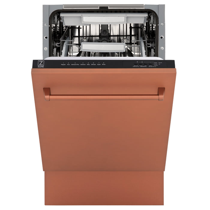 ZLINE 18" Dishwasher with Copper panel, Stainless Tub, DWV-C-18 - Farmhouse Kitchen and Bath