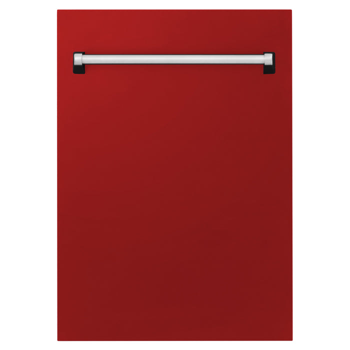 ZLINE 18" Dishwasher, Red Gloss panel, Stainless Tub, DWV-RG-18 - Farmhouse Kitchen and Bath