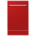 ZLINE 18" Dishwasher, Red Matt panel, Stainless Tub, DWV-RM-18 - Farmhouse Kitchen and Bath