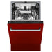 ZLINE 18" Dishwasher, Red Gloss panel, Stainless Tub, DWV-RG-18 - Farmhouse Kitchen and Bath