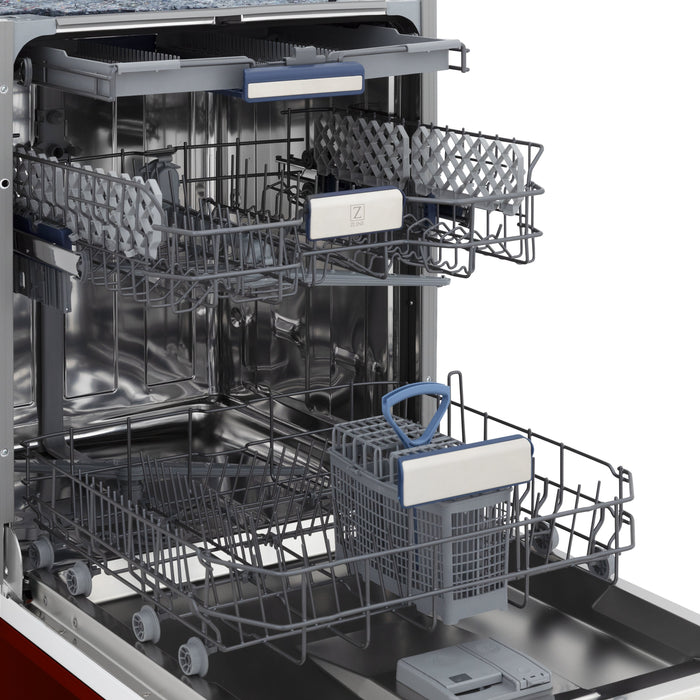 24" Dishwasher with Red Gloss panel, Stainless Tub, DWV-RG-24 - Farmhouse Kitchen and Bath