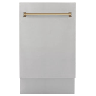 ZLINE Autograph 18" Dishwasher Stainless Door, Black DWVZ-304-18