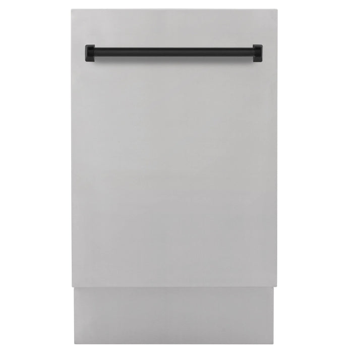 ZLINE Autograph 18" Dishwasher Stainless Door, Black DWVZ-304-18 - Farmhouse Kitchen and Bath