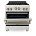 ZLINE 30" Autograph Gas Range, DuraSnow Stainless, RGSZ-SN-30-CB - Farmhouse Kitchen and Bath