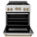ZLINE 30" Autograph Gas Range, DuraSnow Stainless, RGSZ-SN-30-CB - Farmhouse Kitchen and Bath