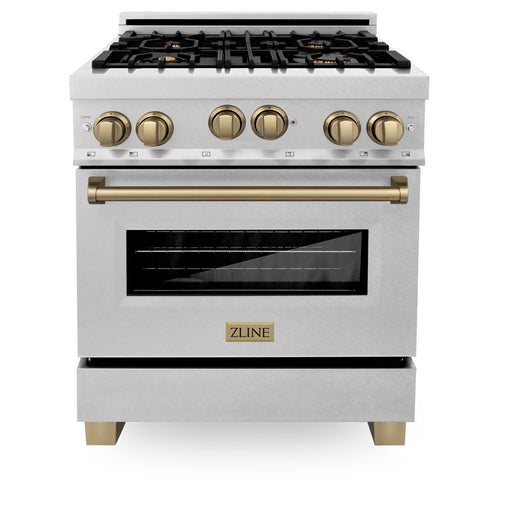 ZLINE 30" Autograph Gas Range, DuraSnow Stainless, RGSZ-SN-30-CB - Farmhouse Kitchen and Bath