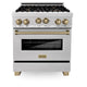 ZLINE 30" Autograph Gas Range, DuraSnow Stainless, RGSZ-SN-30-CB