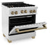 ZLINE 30" Autograph Gas Range, DuraSnow Stainless, RGSZ-SN-30-CB - Farmhouse Kitchen and Bath