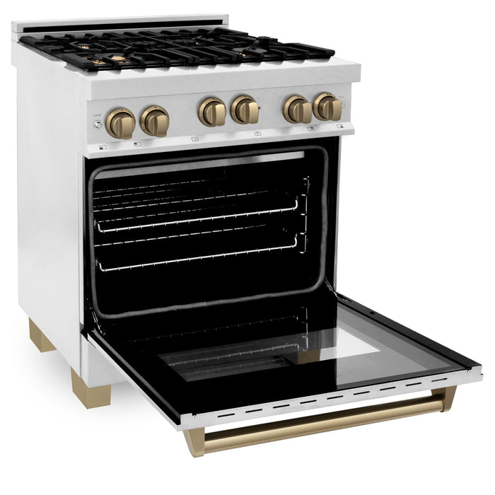ZLINE 30" Autograph Gas Range, DuraSnow Stainless, RGSZ-SN-30-CB - Farmhouse Kitchen and Bath