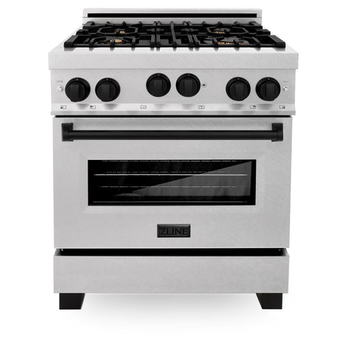 ZLINE 30" Autograph Gas Range Gas, DuraSnow, RGSZ-SN-30-MB - Farmhouse Kitchen and Bath