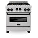 ZLINE 30" Autograph Gas Range Gas, DuraSnow, RGSZ-SN-30-MB - Farmhouse Kitchen and Bath