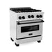 ZLINE 30" Autograph Gas Range Gas, DuraSnow, RGSZ-SN-30-MB - Farmhouse Kitchen and Bath