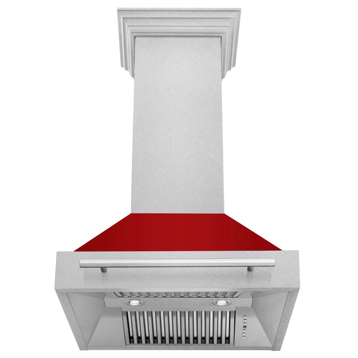 ZLINE 30" DuraSnow® Stainless Steel Range Hood with Color Shell Options 8654SNX-RM-30 - Farmhouse Kitchen and Bath