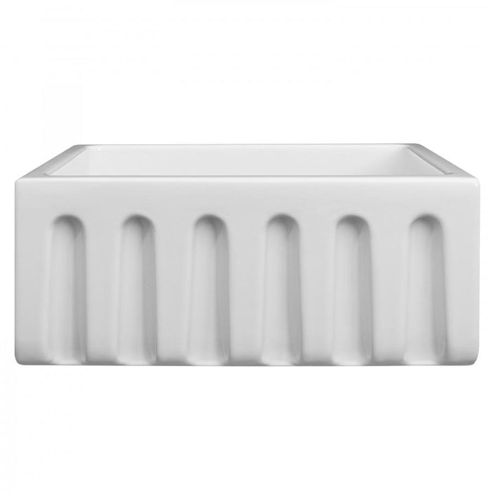 ZLINE 24" Farmhouse Reversible Fireclay Sink, White Gloss, FRC5120-WH-24 - Farmhouse Kitchen and Bath