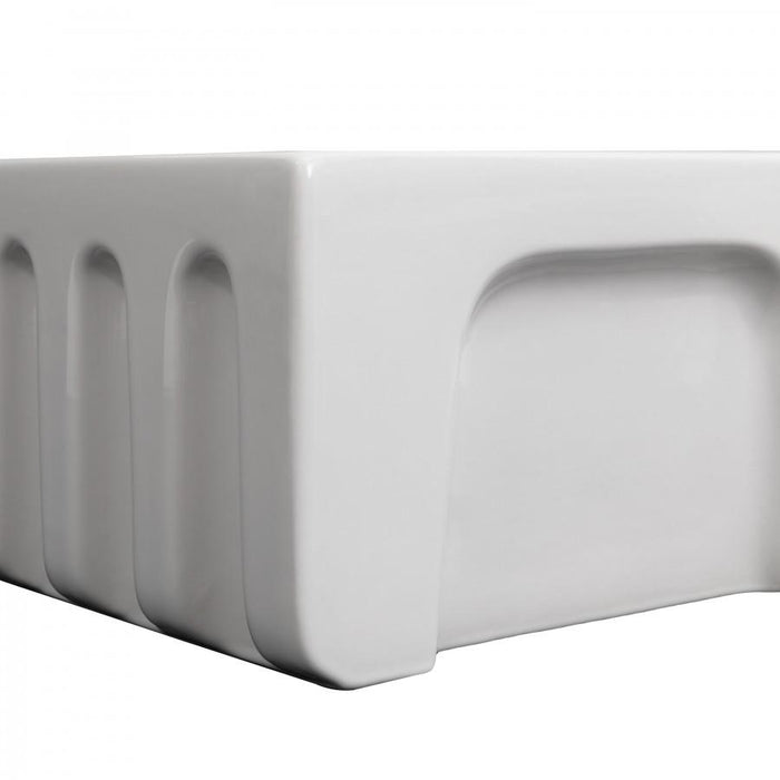 ZLINE 24" Farmhouse Reversible Fireclay Sink, White Gloss, FRC5120-WH-24 - Farmhouse Kitchen and Bath