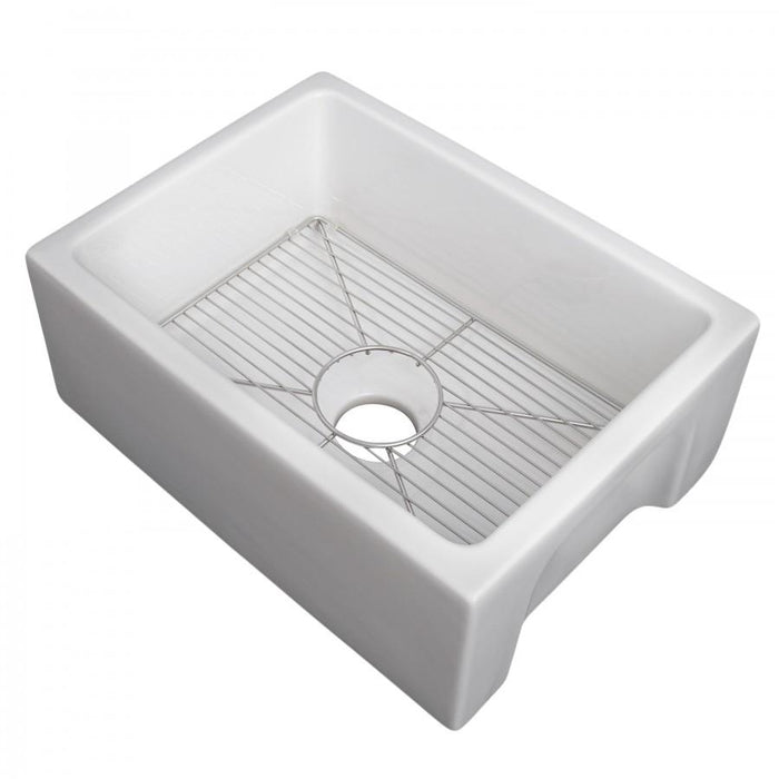 ZLINE 24" Farmhouse Reversible Fireclay Sink, White Gloss, FRC5120-WH-24 - Farmhouse Kitchen and Bath