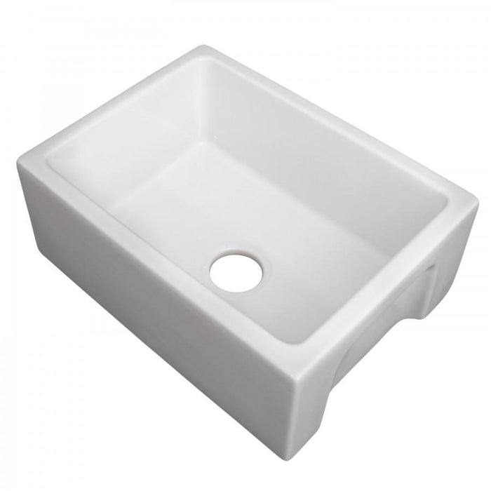 ZLINE 24" Farmhouse Reversible Fireclay Sink, White Gloss, FRC5120-WH-24 - Farmhouse Kitchen and Bath