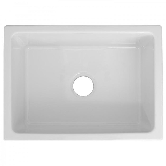 ZLINE 24" Farmhouse Reversible Fireclay Sink, White Gloss, FRC5120-WH-24 - Farmhouse Kitchen and Bath