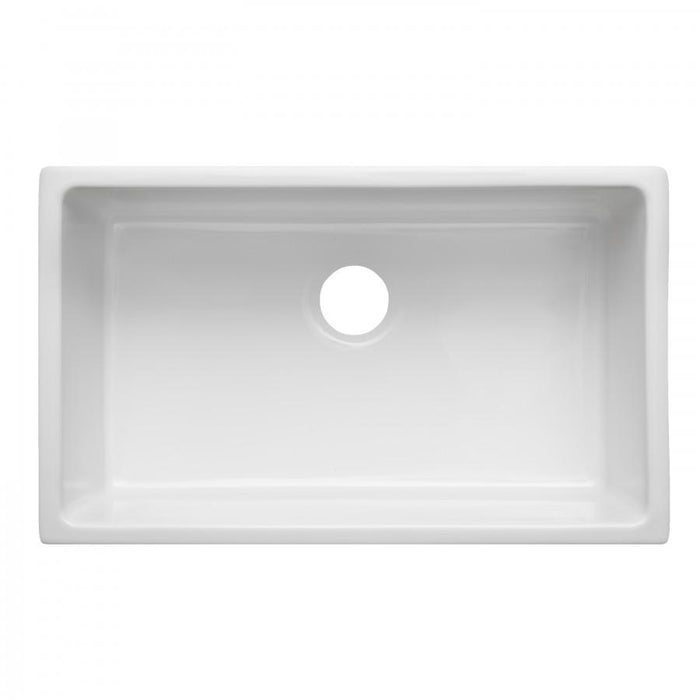 ZLINE 30" Dual Mount Fireclay Sink, White Gloss, FRC5124-WH-30 - Farmhouse Kitchen and Bath