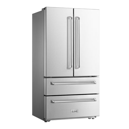 ZLINE 36" French Door Refrigerator with Ice Maker, Stainless Steel, RFM-36 - Farmhouse Kitchen and Bath