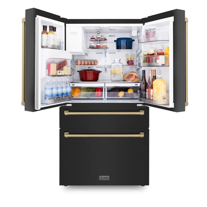 ZLINE 36" Refrigerator, Water, Ice Dispenser, Fingerprint Resistant, RFM-W-36-BS-CB - Farmhouse Kitchen and Bath