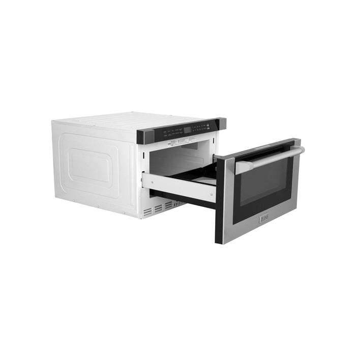 ZLINE 24" 1.2 cu. ft. Built-in Microwave Drawer with a Traditional Handle in Stainless Steel MWD-1-H - Farmhouse Kitchen and Bath
