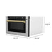 ZLine Autograph Edition Microwave Drawer with Traditional Handle in DuraSnow and Gold MWDZ-1-SS-H-G - Farmhouse Kitchen and Bath