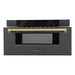 ZLINE Autograph Edition 30" 1.2 cu. ft. Built-in Microwave Drawer in Black Stainless Steel and Champagne Bronze Accents MWDZ-30-BS-CB - Farmhouse Kitchen and Bath