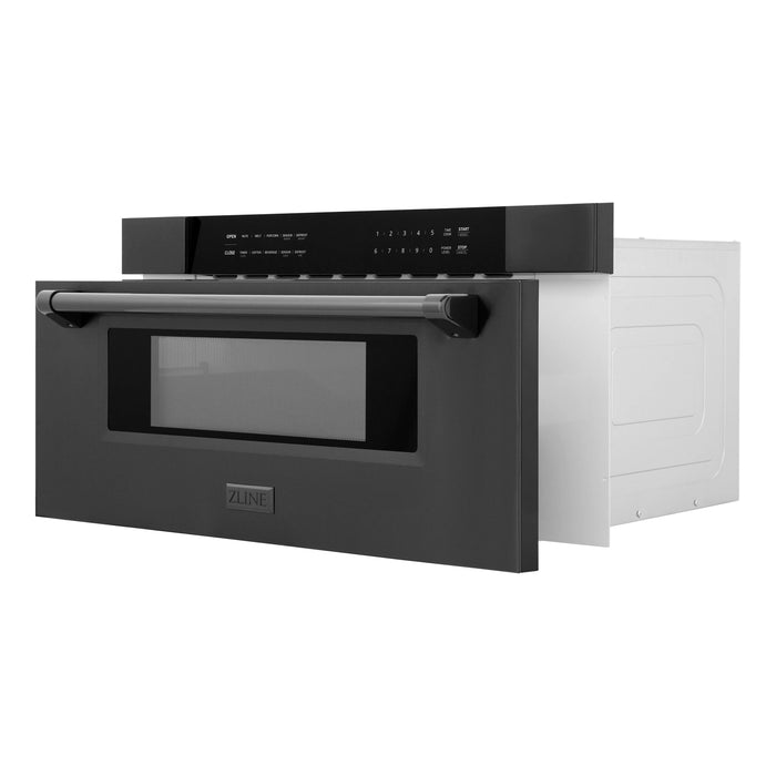 ZLINE 30" Microwave Drawer in Black Stainless Steel with Traditional Handle MWD-30-BS - Farmhouse Kitchen and Bath