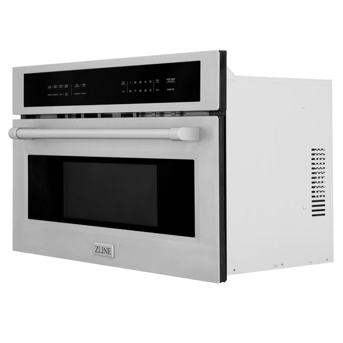 ZLINE 30" Microwave Wall Oven, DuraSnow Stainless Traditional MWO-30-SS - Farmhouse Kitchen and Bath
