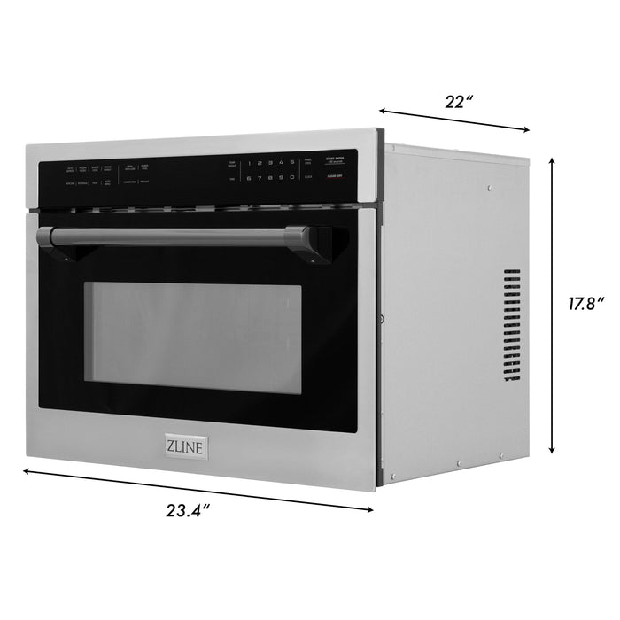 ZLINE Autograph Edition 24" 1.6 cu ft. Built-in Convection Microwave Oven in Stainless Steel and Matte Black Accents MWOZ-24-MB - Farmhouse Kitchen and Bath