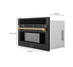 ZLINE Autograph Edition 30” 1.6 cu ft. Built-in Convection Microwave Oven in Black Stainless Steel and Champagne Bronze Accents MWOZ-30-BS-CB - Farmhouse Kitchen and Bath
