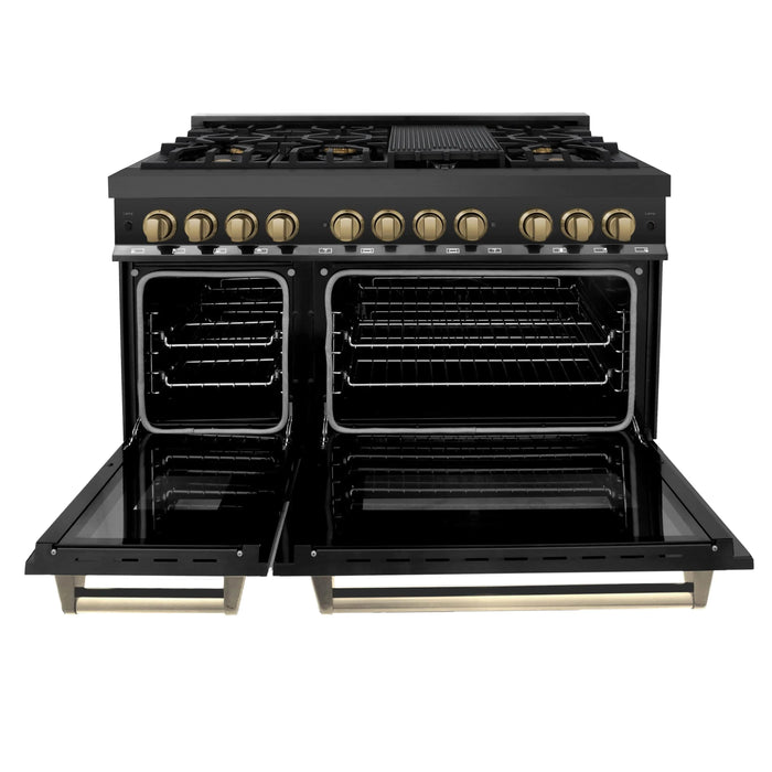 ZLINE 48" Autograph Addition Gas Range, Black stainless, RGBZ-48-CB - Farmhouse Kitchen and Bath