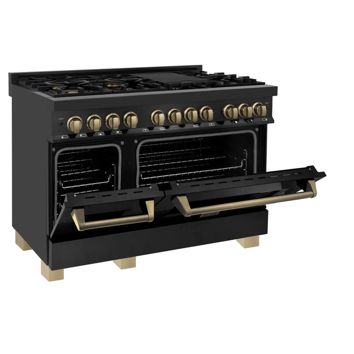 ZLINE 48" Autograph Addition Gas Range, Black stainless, RGBZ-48-CB - Farmhouse Kitchen and Bath