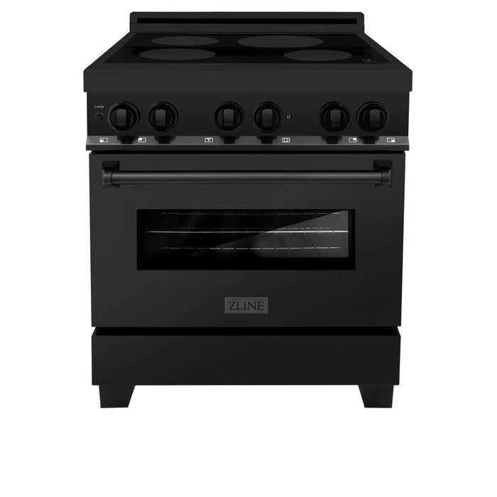 ZLINE Induction Range with a 4 Element Stove and Electric Oven in Black Stainless Steel RAIND-BS-30 - Farmhouse Kitchen and Bath