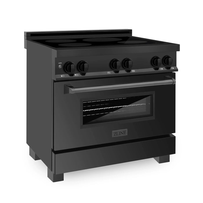 ZLINE Induction Range with a 4 Element Stove and Electric Oven in Black Stainless Steel RAIND-BS-36 - Farmhouse Kitchen and Bath