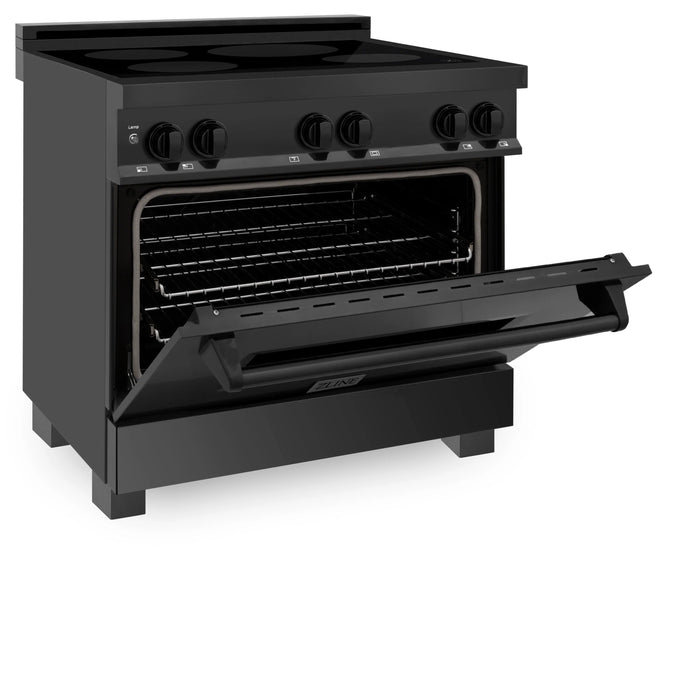 ZLINE Induction Range with a 4 Element Stove and Electric Oven in Black Stainless Steel RAIND-BS-36 - Farmhouse Kitchen and Bath