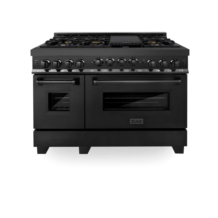 ZLINE 48" Range with Gas Stove and Gas Oven, Stainless Steel, RGB-48 - Farmhouse Kitchen and Bath